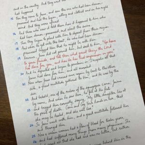 sample benefits of handwriting the bible